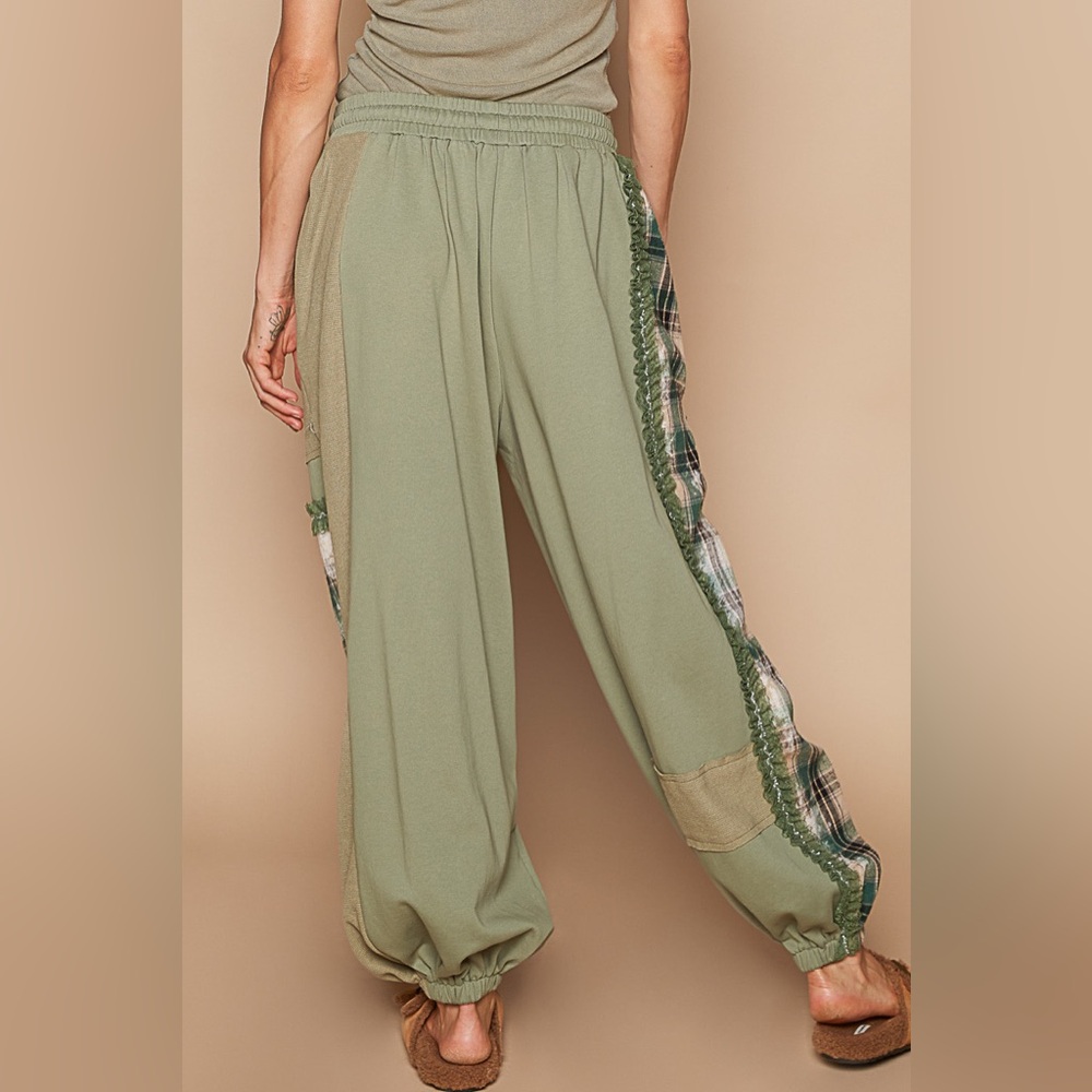 Pol Green Patchwork Pants - image 4